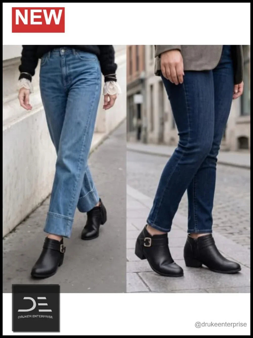 Women's Chunky Low Heel Ankle Boots Pointed Toe PU Zipper Slip On